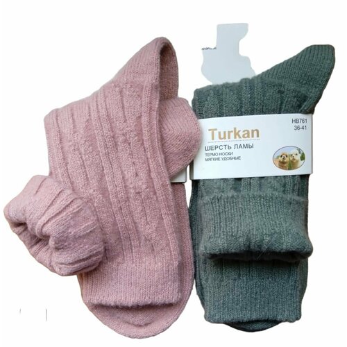 фото Женские носки turkan, на новый год, размер 36-41, розовый, зеленый