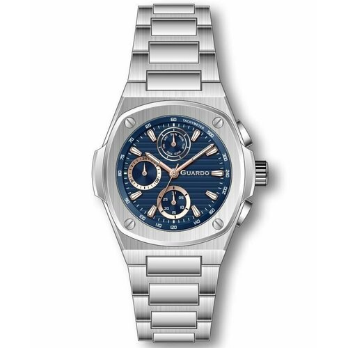 Наручные часы Guardo 12715-2, синий, серебряный