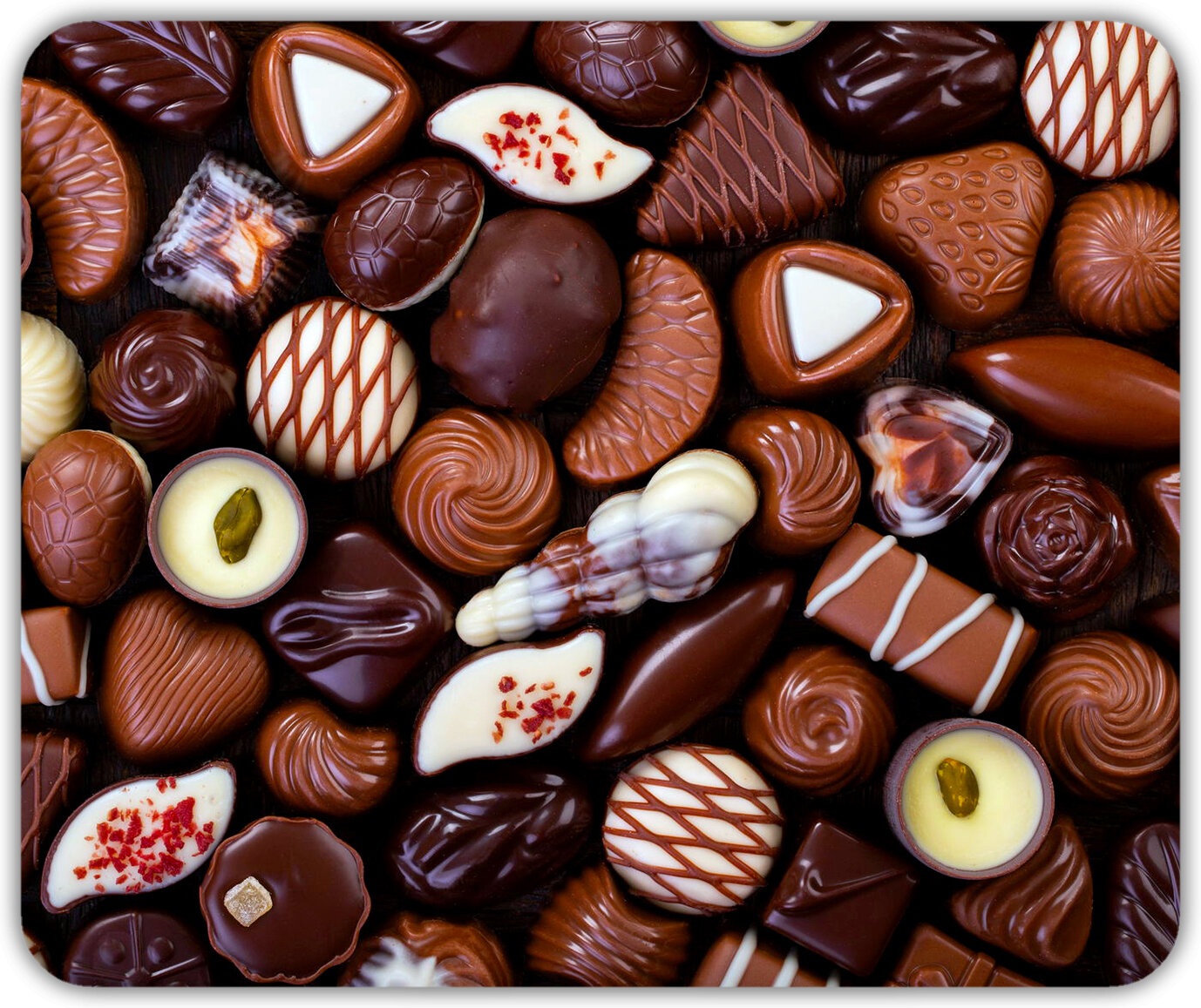 Коврик для мыши "Шоколадные конфеты" (24 x 20 см x 3 мм)
