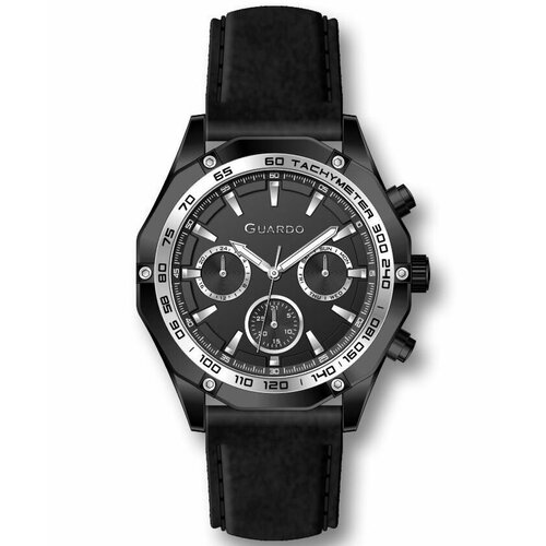 Наручные часы Guardo 12719-2, черный, серебряный