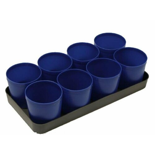 Горшки для рассады лето, со съемным дном на поддоне 0,5 л, набор стаканчиков для рассады 8 штук, размер 41 х 20 см, h 10,5 см, пластик