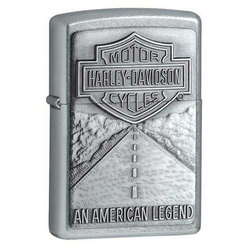 Зажигалка ZIPPO Harley-Davidson, с покрытием Street Chrome, латунь/сталь, серебристая, 38x13x57 мм zippo zippo flame с покрытием satin chrome™ латунь сталь серебристая 38x13x57 мм