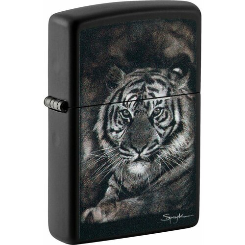 Зажигалка ZIPPO Spazuk Design с покрытием Black Matte, латунь/сталь, чёрная, матовая, 38x13x57 мм