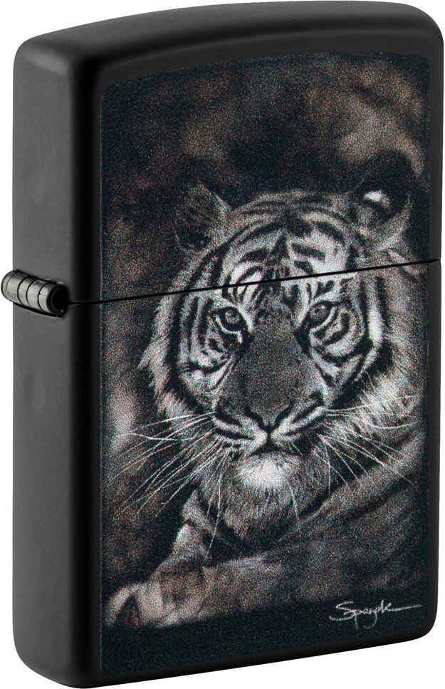 Зажигалка ZIPPO Spazuk Design с покрытием Black Matte, латунь/сталь, чёрная, матовая, 38x13x57 мм