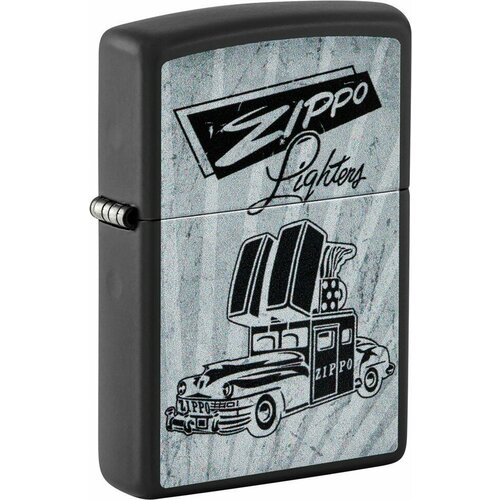 Зажигалка ZIPPO Car Design с покрытием Black Matte, латунь/сталь, черная, 38x13x57 мм