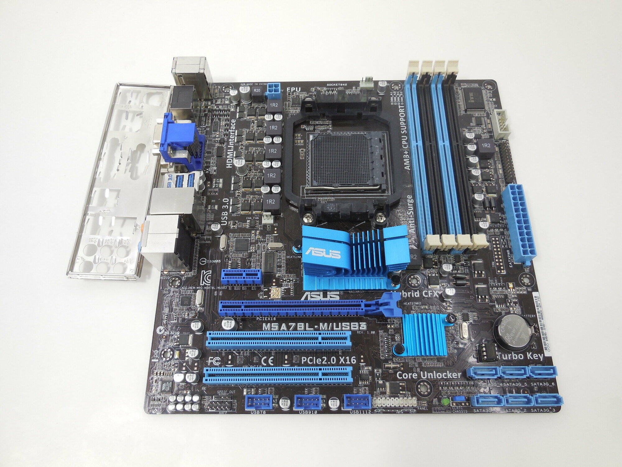 Материнская плата ASUS M5A78L-M/USB3, AMD760/4DDR3/USB3.0/VGA/DVI-D/HDMI/mATX поддерживает FX8xxx