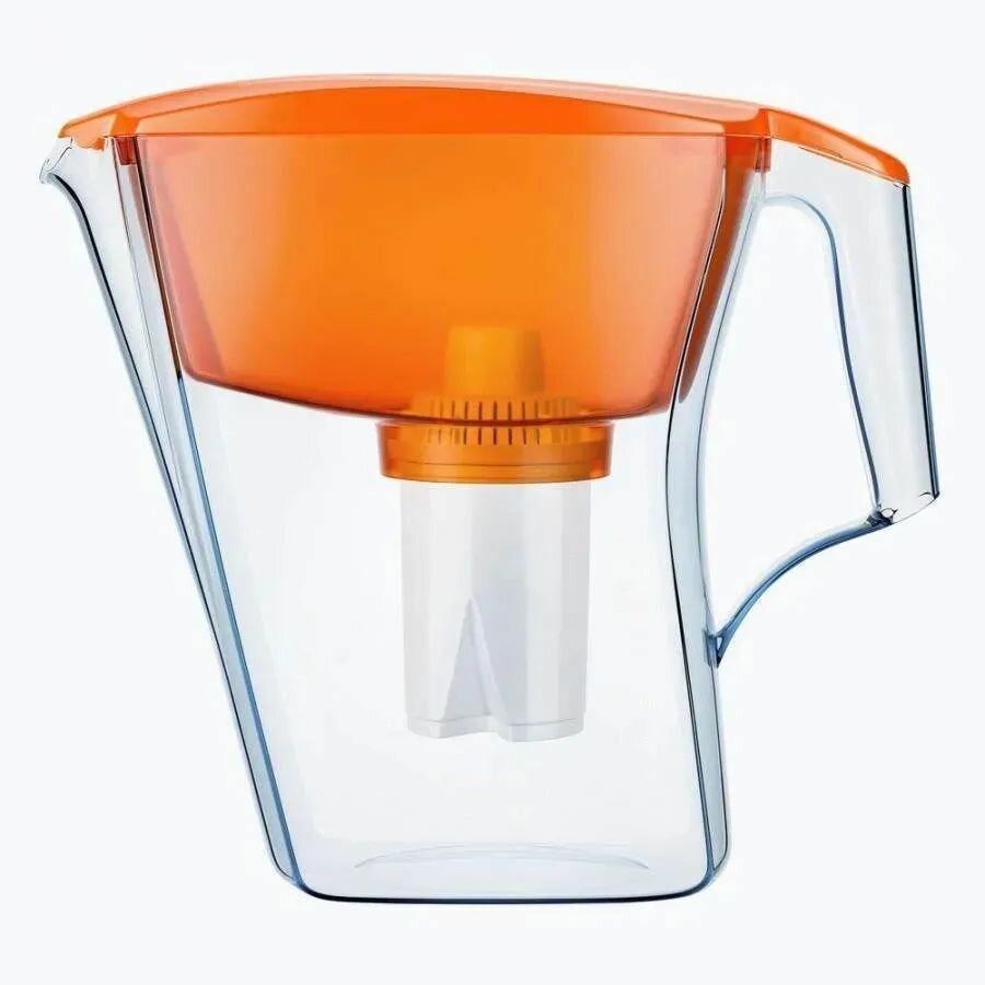 Фильтр для воды Кувшин сити оранжевый 2,8 литра /для чистки воды от хлора и примесей/ - фотография № 1