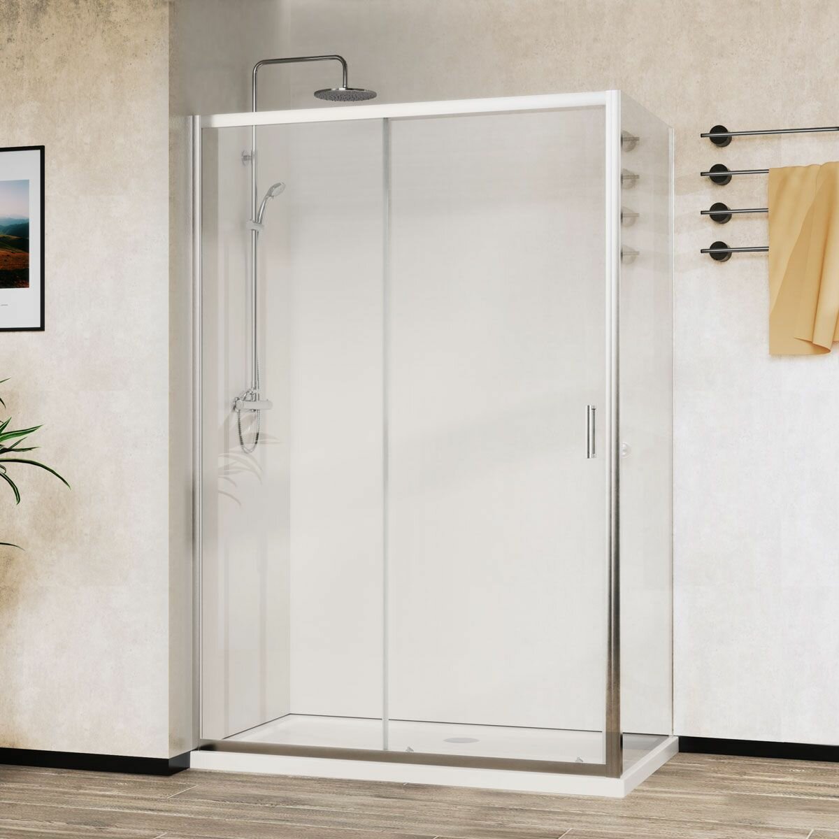 Душевой уголок Vincea City INPVSR-5CT9012CL, 1200x900, хром, стекло прозрачное