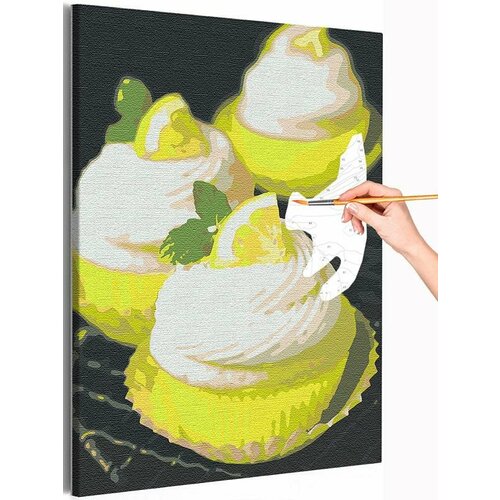 Десерт с долькой лимона / Еда / Сладости Раскраска картина по номерам на холсте с неоновой краской 30х40 шоколадные конфеты сладости еда раскраска картина по номерам на холсте 30х40