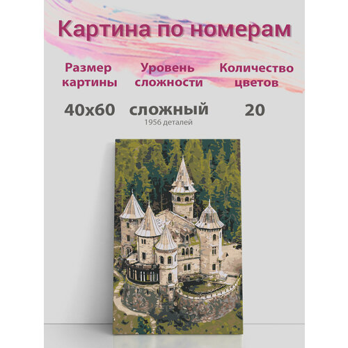 Картина по номерам на холсте с подрамником, Замок, 40х60 см