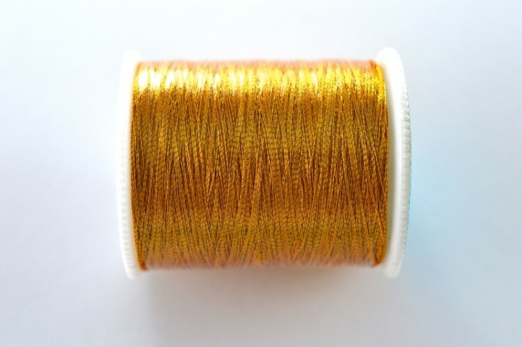 Нитки люрекс, толщина 0,1мм, длина 100м, цвет золото, 1030-232, 1шт