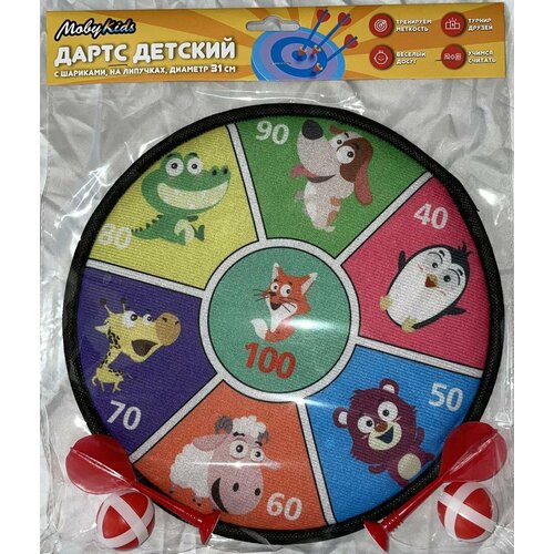 Дартс детский на липучках Moby Kids 11 дюймов (28 см.), 2 дротика и 2 шарика Moby Kids 649054 moby cd moby last night