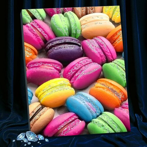 фото Картина по номерам с кристаллами из хрусталя, 40 × 50 см «яркие сладости» 32 цвета россия