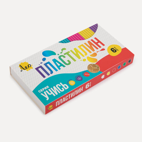 Изображение товара Лео Учись Пластилин классический LNMC-0106 120 г, 6 цветов, картонная упаковка