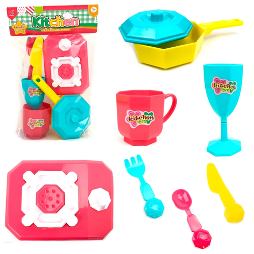 Игровой набор посуды с плитой, 17*26*5,5 см детский кухонный набор kitchen set чаепитие 8 предметов