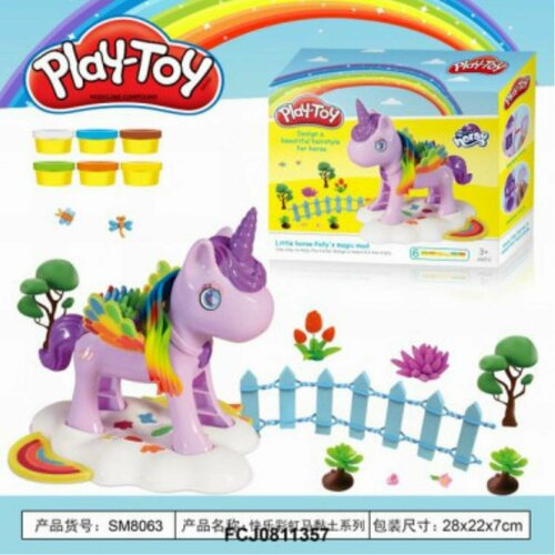 Набор для лепки Единорог 6 банок пластилина