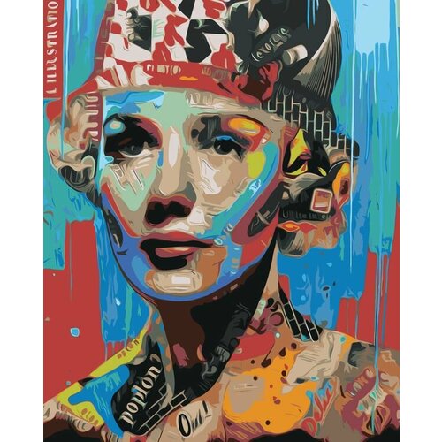 картина по номерам pop art поп арт фрида кало панк раскраска 40x50 см портрет Картина по номерам Pop Art Поп-арт 2, Раскраска 40x50 см, Портрет