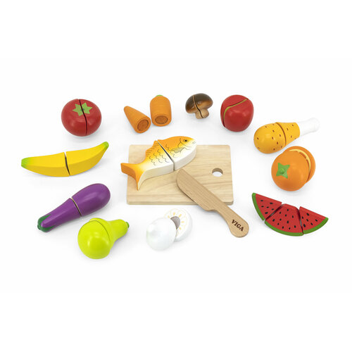 Набор игрушечных продуктов Viga Toys Cutting Food, 44579