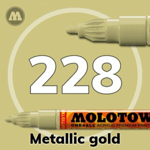 Маркер акриловый Molotow ONE4ALL 127HS 228 Металлик золото (Metallic gold) 2мм