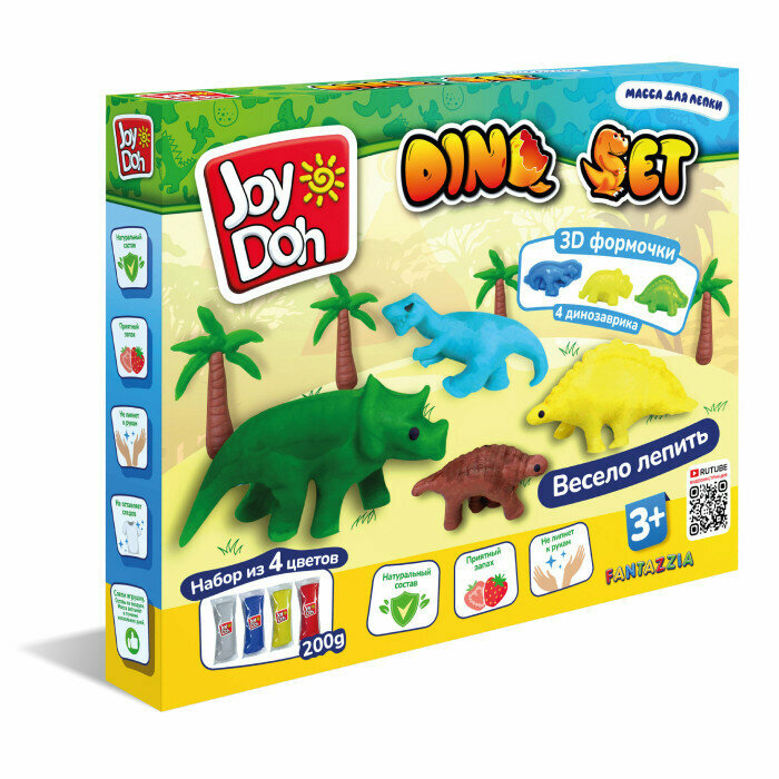 Масса для лепки Joy Doh набор DINO SET Динозаврики DINO-200 bag