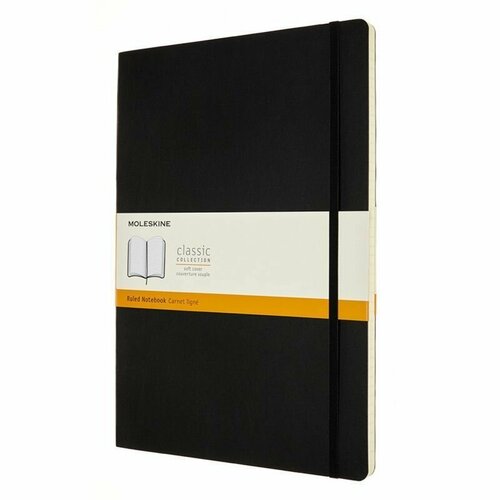 Блокнот Moleskine Classic Soft A4, 192 стр, черный, в линейку