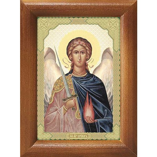 Архангел Уриил, икона в рамке 7,5*10 см архангел уриил икона в резной рамке