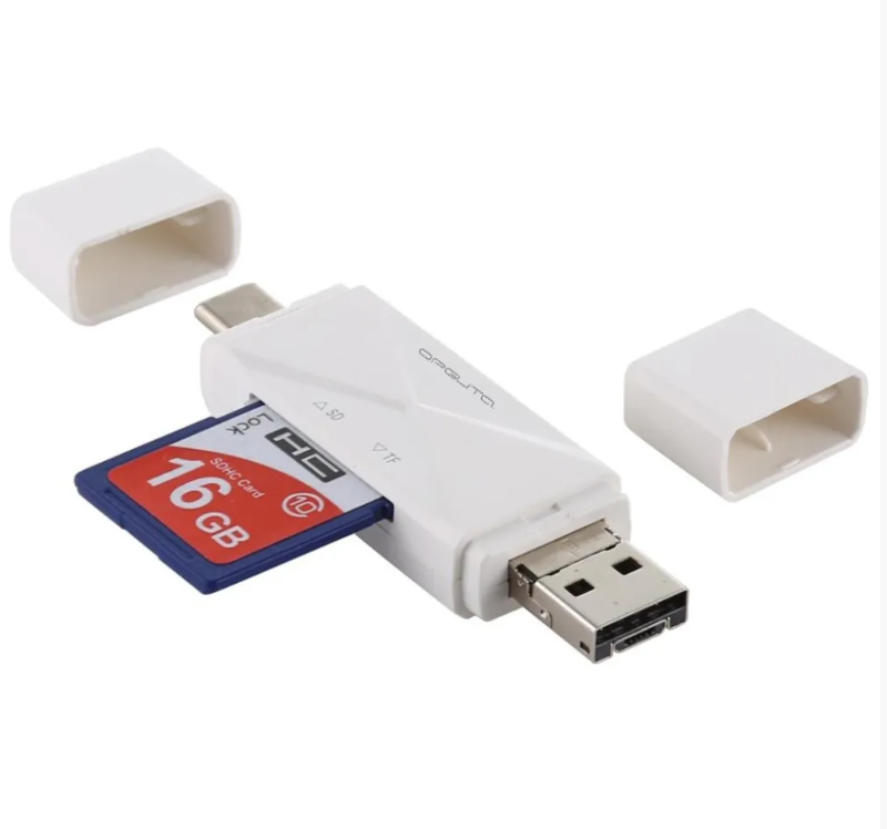 Картридер OTG Орбита OT-PCR16 (TF SD microUSB Type-C) цвет белый