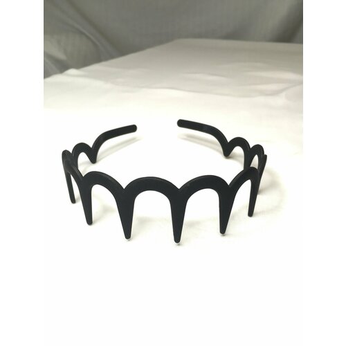 Ободок для волос волна зубцы пластик черный 260₽