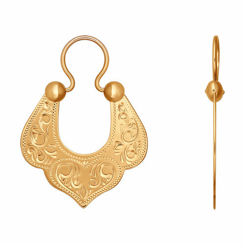 Серьги Яхонт, золото, 585 проба