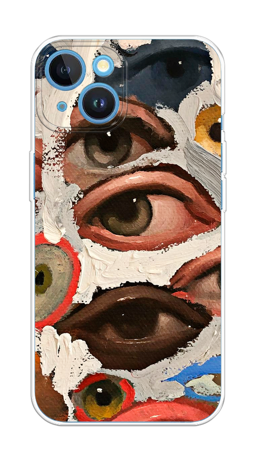 Силиконовый чехол на Apple iPhone 15 / Айфон 15 Глаза масляная живопись