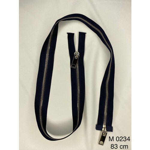 Молния Raccagni металл 83 см разъем. 2х сторон. цв. Синий