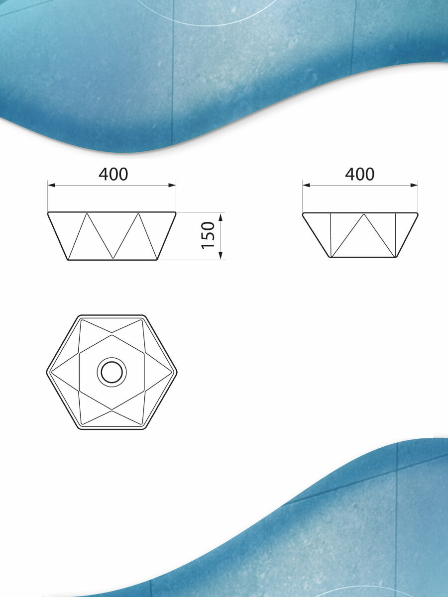 Раковина накладная на столешницу BAU Crystal 40х40, белая - фотография № 10