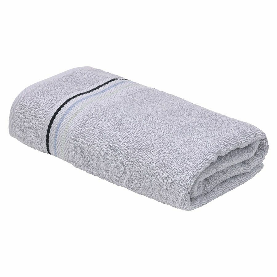 Махровое полотенце для рук и лица Лайн 50х80 серый/ плотность 380 гр/кв. м.