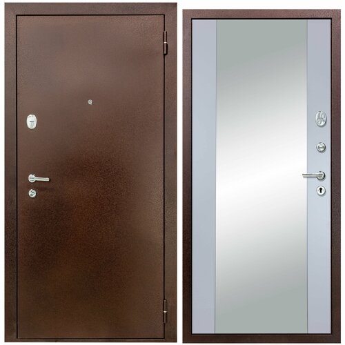 Входная дверь DIVA 510 Зеркало 2050х860 Правая Антик медь - Д15 Силк маус УТ-00080811