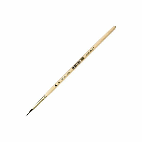 Кисть Синтетика (имитация волоса Белки) круглая № 2 (диаметр 2,0 мм, выставка 12 мм)