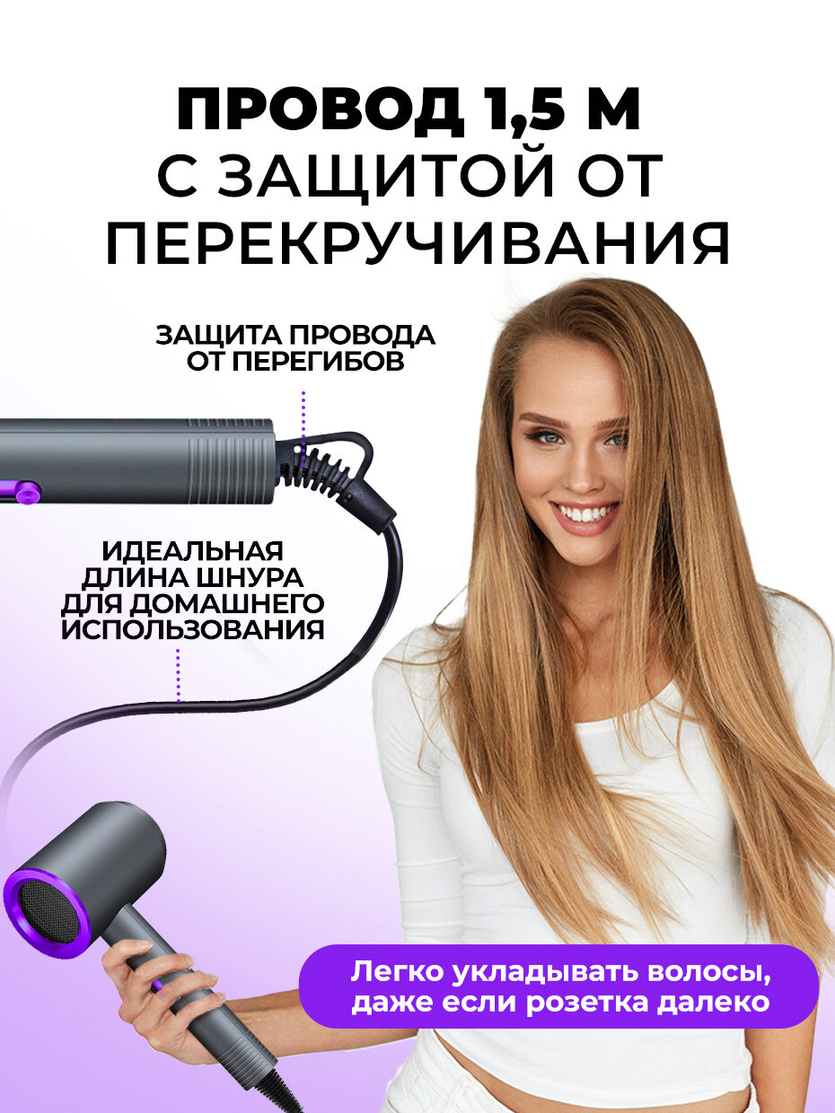 Фен для волос профессиональный с ионизацией мощный стайлер - фотография № 6