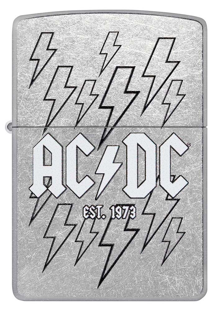 Оригинальная бензиновая зажигалка ZIPPO Classic 48641 AC/DC с покрытием Street Chrome - группа AC/DC