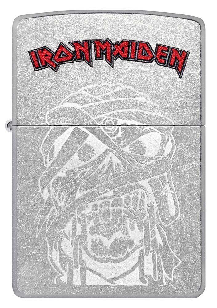 Оригинальная бензиновая зажигалка ZIPPO Classic 48667 Iron Maiden с покрытием Street Chrome - группа Iron Maiden