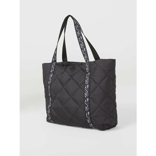 фото Сумка шоппер lo, фактура стеганая, черный