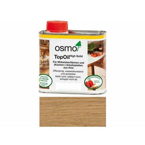 Масло Osmo с твердым воском для мебели и столешниц TopOil, 3028 Бесцветное шелковисто-матовое, 0,5 л