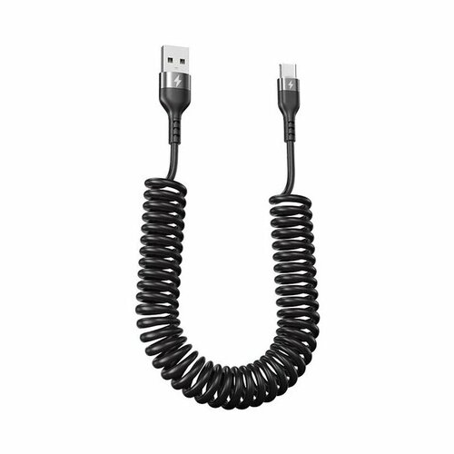 Автомобильный витой USB - USB TYPE C кабель. Зарядка для телефона.