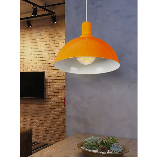 Потолочный подвесной светильник Лофт с цоколем под лампу E27, металлический подвесной светильник для кухни Е27, Оранжевый