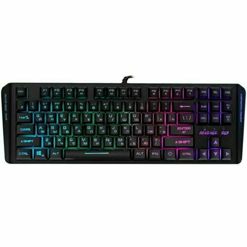 Клавиатура проводная DEXP Revenge RGB мембранная клавиш - 87 USB черная 2758₽