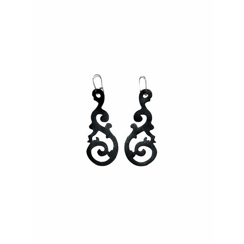 Серьги , размер 90 мм, черный