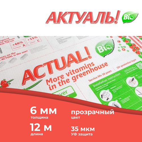 6 мм сотовый поликарбонат для теплиц актуаль! Bio, длина 12 метров 