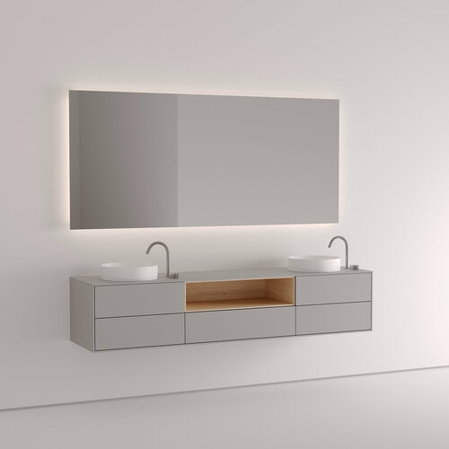 Тумба подвесная под две раковины 180 см. Vivomobili GRIGIO EFESO