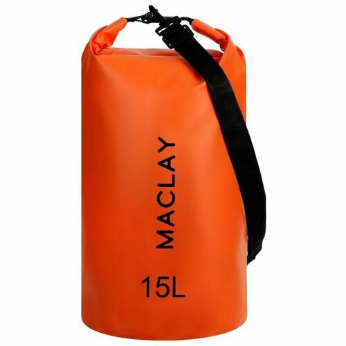 гермомешок туристический 15l 500d цвет оранжевый Гермомешок туристический Maclay 15L, 500D, цвет оранжевый