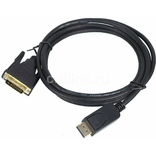 адаптер usb c m display port f vention cgybh 2м Кабель Display Port DisplayPort (m) - DVI (m), GOLD , 2м, черный