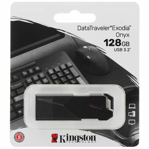 Накопитель USB 3.2 128GB Kingston DTXON/128GB Gen 1, матовый чёрный корпус - фото №10