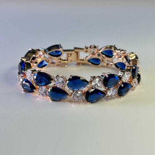 Браслет Rigant, искусственный камень, 1 шт., размер 19 см., бесцветный, золотой